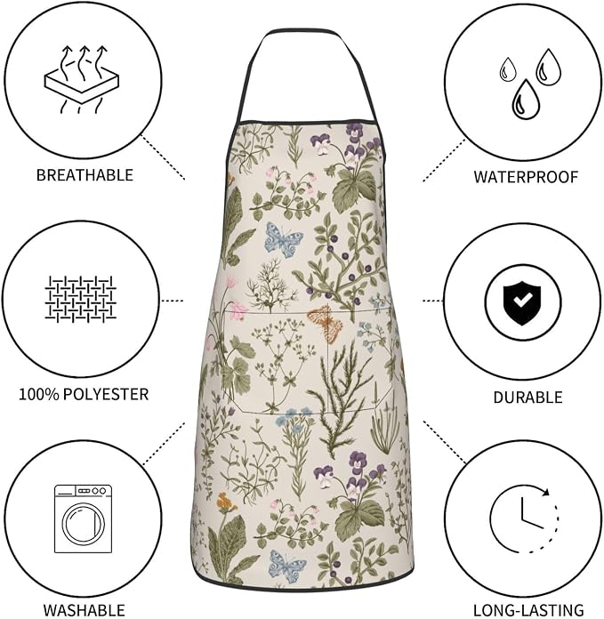 Vintage Wildflower Herbs Floral Rustic Butterfly Oven Mitts Pot Holders Cooking - Image 5
