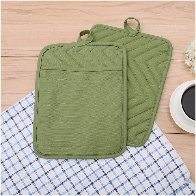 Anyi Heat Resistant Pot Holders, Cotton Hot Pads - Image 2
