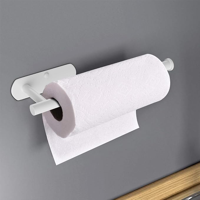 VAEHOLD Self Adhesive Paper Towel Holder Under Cabinet Mount, Wall Mounted - Image 5