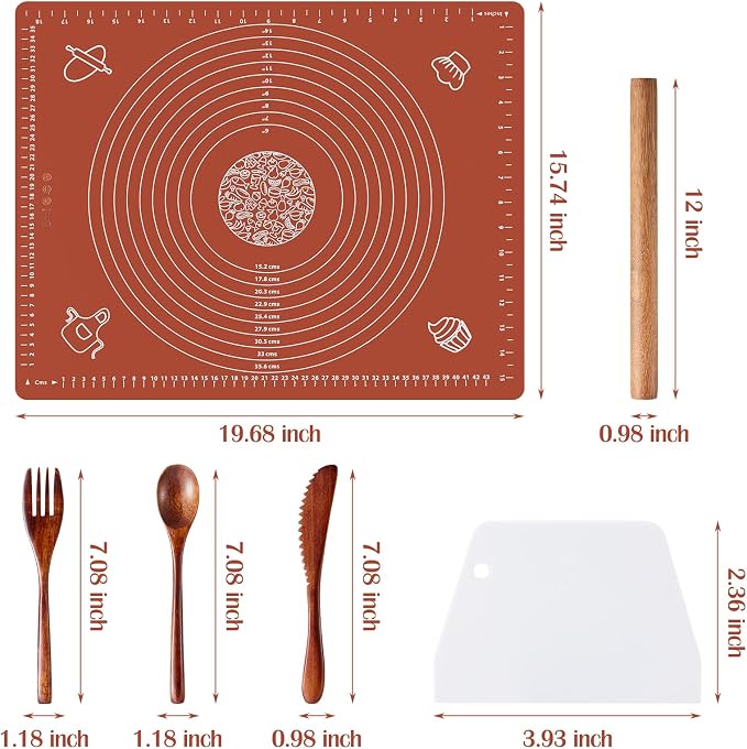 6PCS Silicone Baking Mat Set, Pastry Mat - Image 2