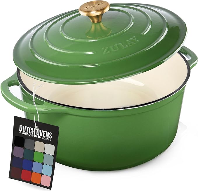 Zulay Kitchen 7.7 Quart Enameled Cast Iron Dutch Oven Pot by ZulayKitchen