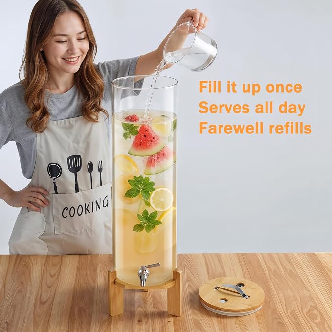Beverage Dispenser, 4.1 Gallon Glass Drink Dispenser - Image 2