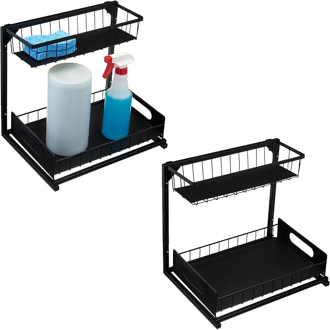 Amazon Basics L-Shape Under Sink Storage Pull Out Cabinet Organizer, by AmazonBasics