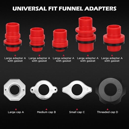 22-Piece No-Spill Coolant Filling Funnel Kit and Siphon Hose Pump, Radiator - Image 2