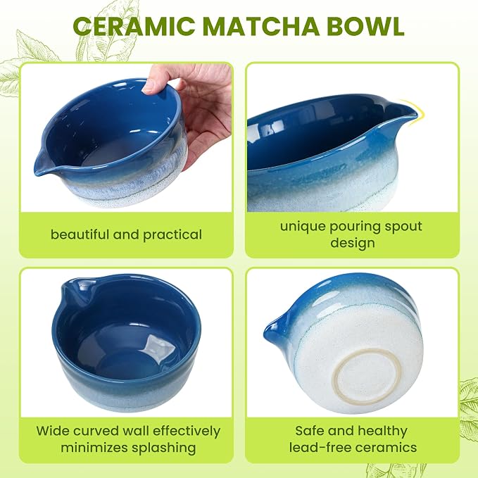Matcha Whisk Set, Ceramic Matcha Kit Desert Style, Matcha Whisk and Bowl - Image 4