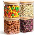 ComSaf 0.7 Qt Glass Food Storage Jars Set of 4, Pantry Organization Jar by ComSaf