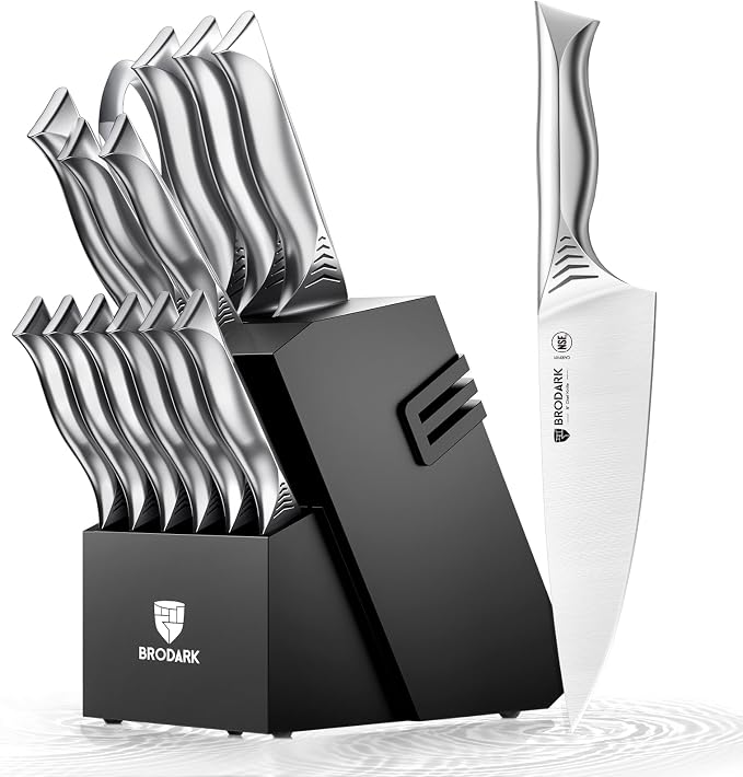 BRODARK Kitchen Knife Set with Block by BRODARK