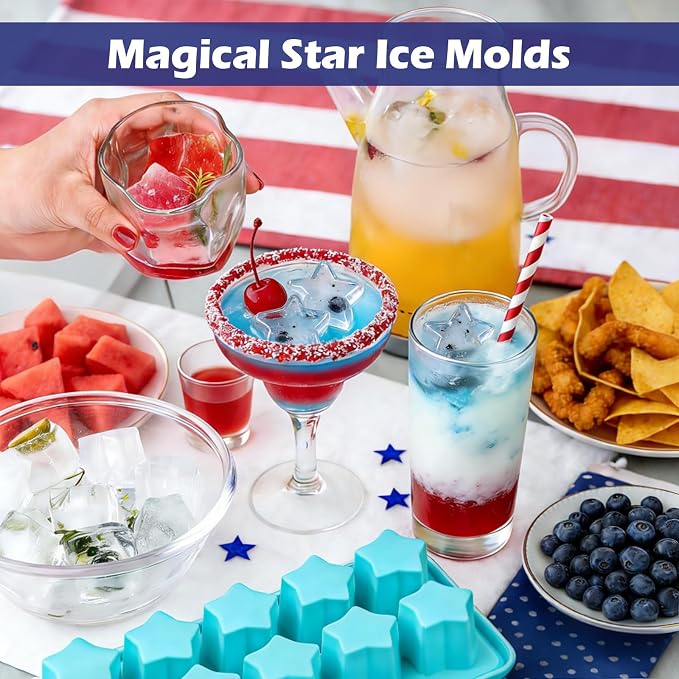 Webake Star Ice Cube Tray with Lid, 2 Packs Silicone Star Ice Molds - Image 3