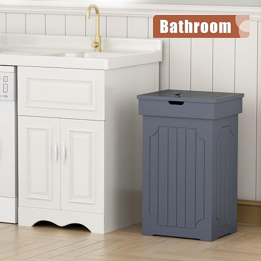 Function Home Trash Can Cabinet, 13 Gallon Kitchen Garbage Can, Wood Recycling - Image 3