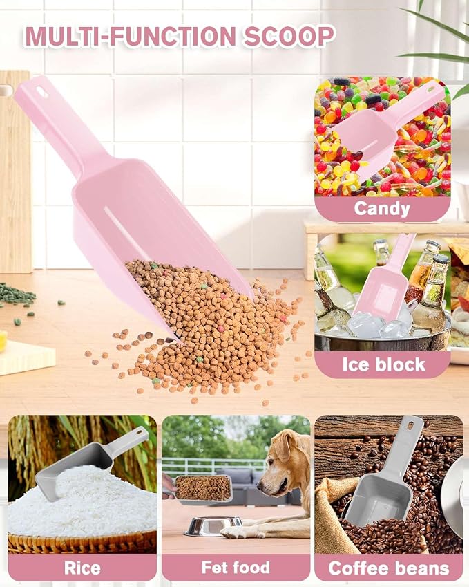 2 Cup Dog Food Scoop, Plastic Pet Food Scoop - Image 5
