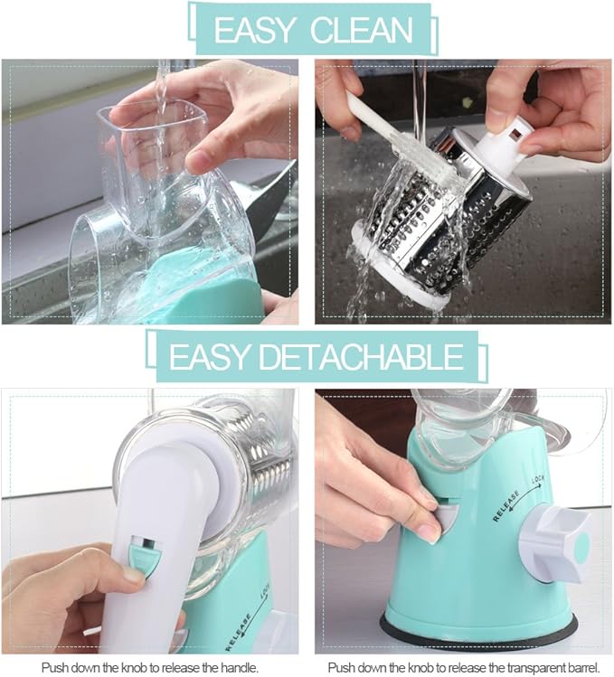 Cambom Rotary Cheese Grater Hand Crank Cheese Shredder - Image 6