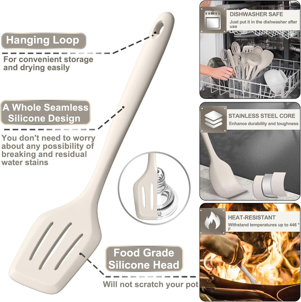 Silicone Kitchen cooking Utensils Set, AIKKIL 43 Pcs Heat Resistant