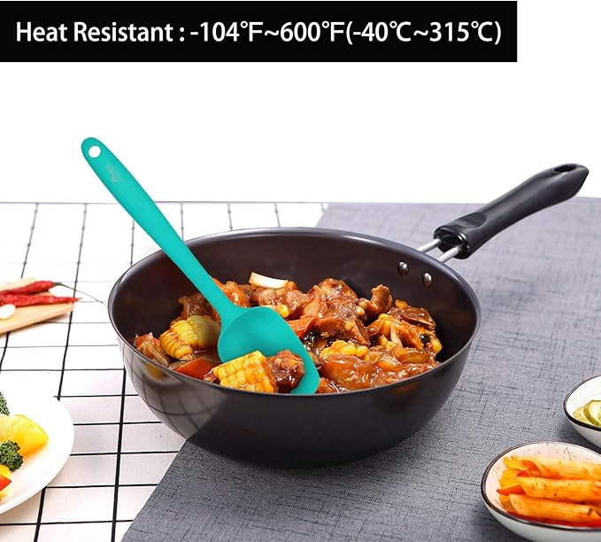 HOTEC Heat Resistant 600℉ Food Grade Silicone Rubber Spatula Set - Image 4