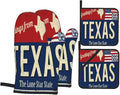 Oven Mitts and Pot Holders Sets of 4, Texas Lone Star State Retro US, Oven by DONMYER