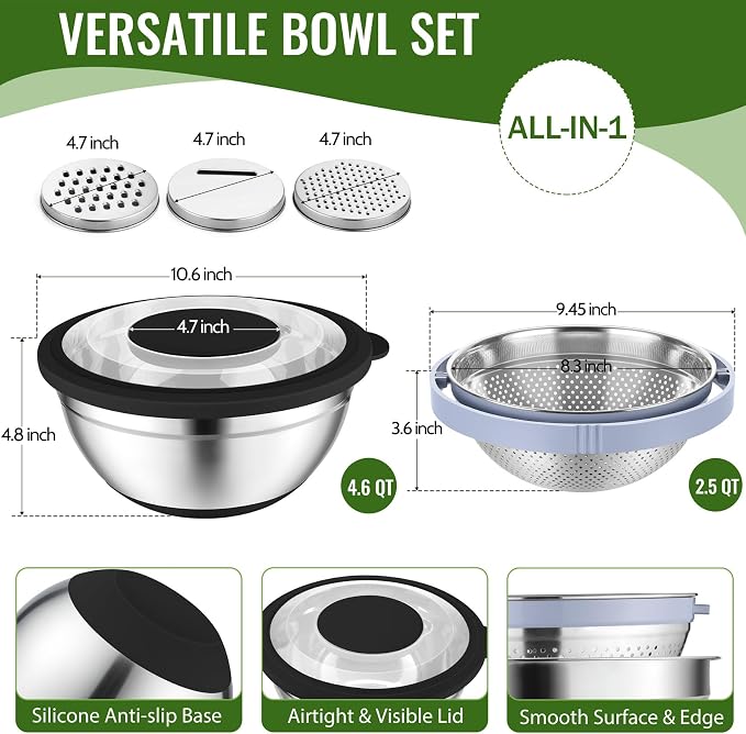 P&P CHEF 4-In-1 Stainless Steel Colander - Image 2