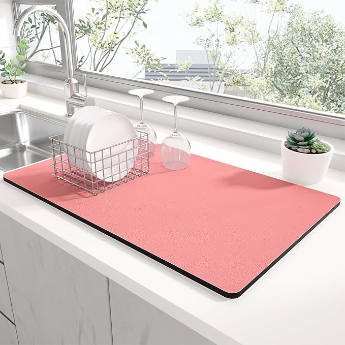 Rnivvi Dish Drying Mat for Kitchen Counter, 12 x 19" Super Absorbent Drainer by Rnivvi