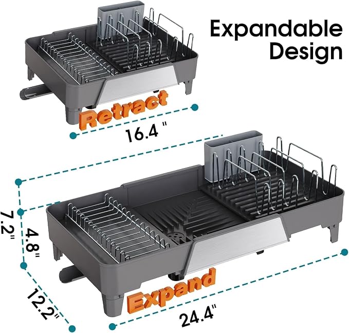 Large Expandable Dish Drying Rack, Dish Racks - Image 3