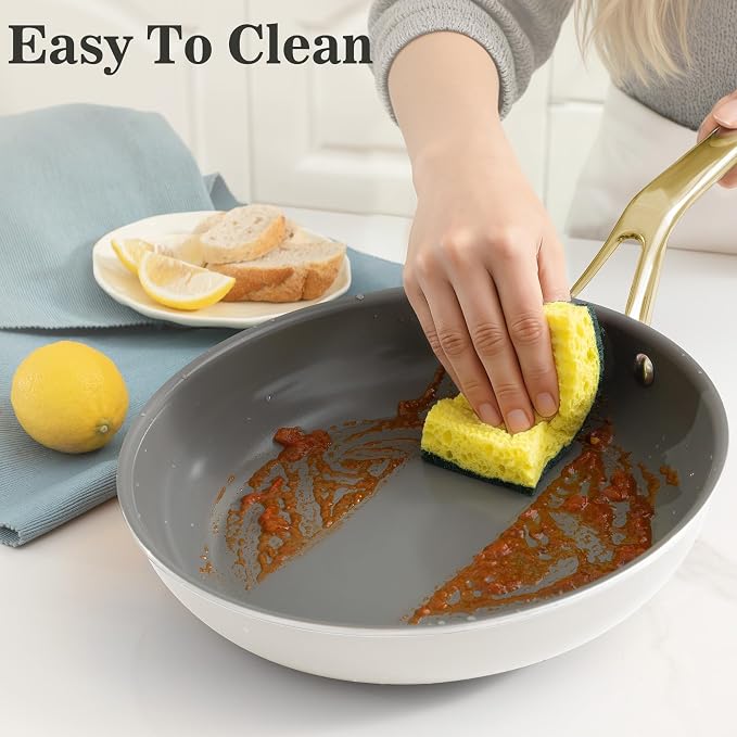 10-Piece Nonstick Ceramic Cookware Set, Non-Toxic Ceramic Coated Aluminum Pots - Image 6