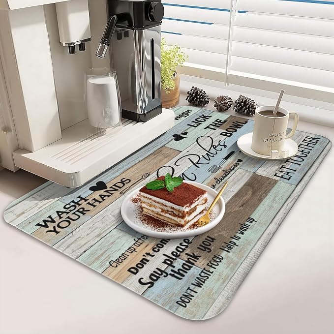 Dish Drying Mat for Kitchen Counter 2 Pack - Image 3