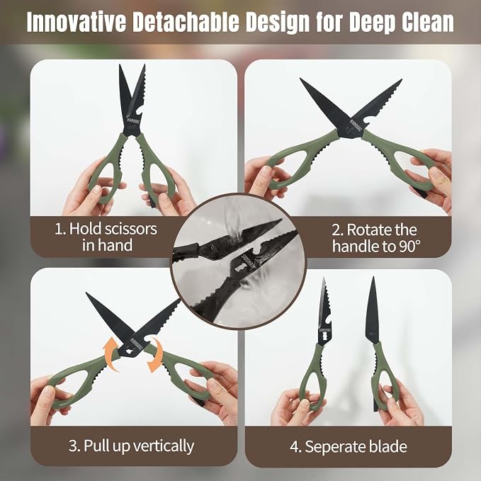 Kitchen Scissors All Purpose, Extra Sharp Kitchen Shears - Image 9