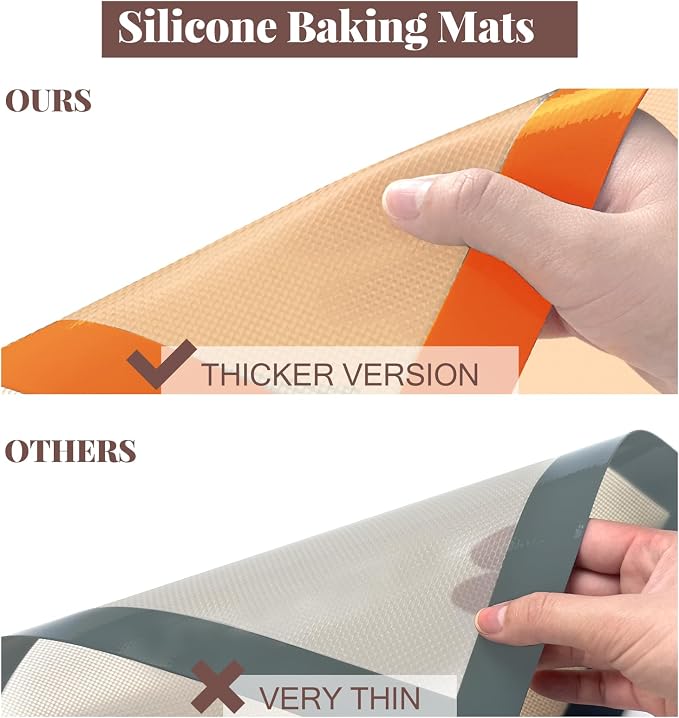 Silicone Baking Mat Set, Reusable Baking Mat, Food Safe Silicone Mats - Image 7