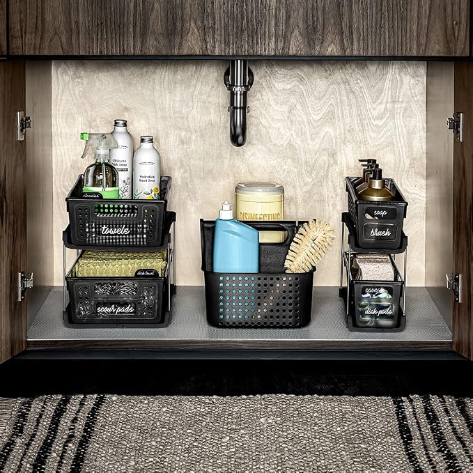 madesmart Antimicrobial 2-Tier Organizer Multi-Purpose Slide-Out Storage - Image 2