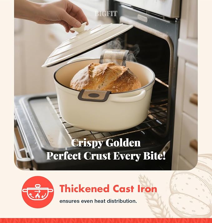 Cast Iron Dutch Oven for Bread Baking, - Image 5