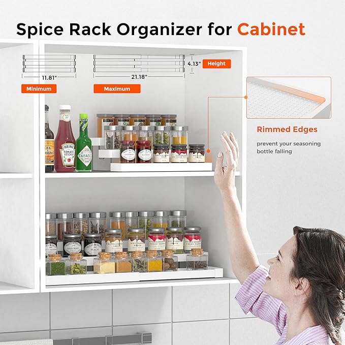 2 Pack Expandable Spice Rack Organizer - Image 4