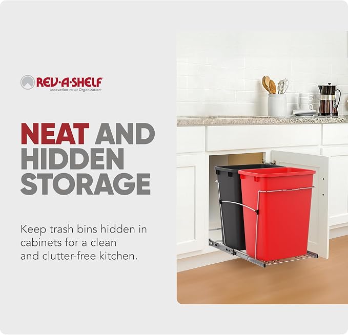 Rev-A-Shelf RV-18KD-1618C-S Double Pullout Trash Can - Image 5