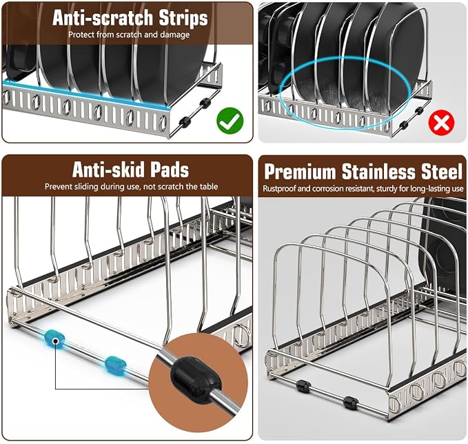 Housolution Cutting Board Organizer Rack, Expandable Baking Tray and Cookie - Image 3
