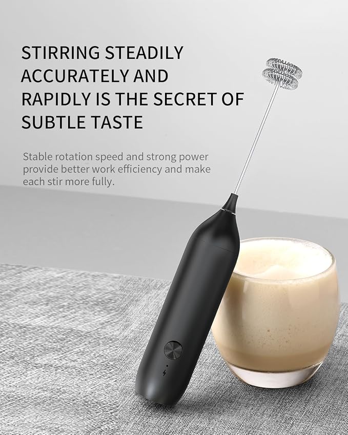 CIRCLE JOY Rechargeable Milk Frother Handheld, Coffee Frother Wand Drink Mixer - Image 5