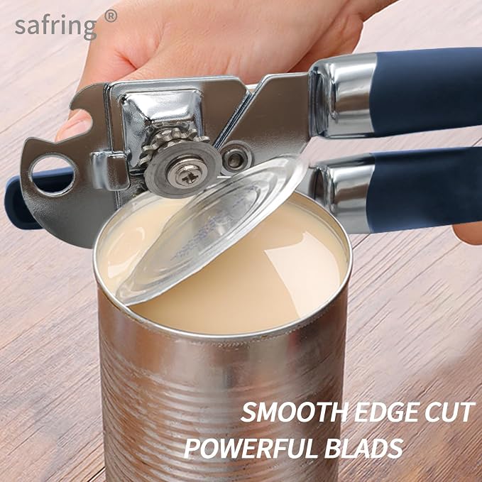 Safring Can Opener Manual, Handheld Strong Heavy Duty Stainless Steel Can Opener - Image 4