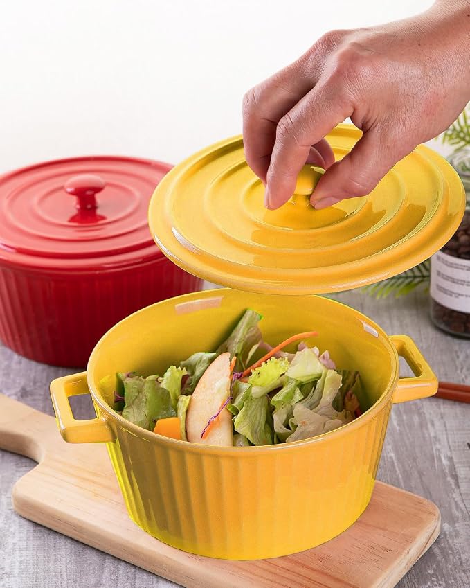 WHJY Yellow Colorful Ceramic Casserole Dish - Image 7