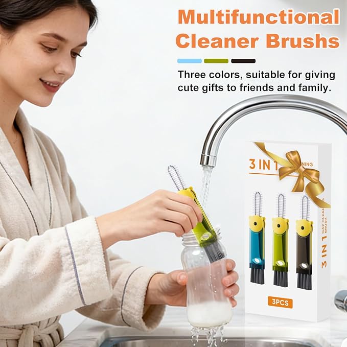 3 in 1 Cup Lid Cleaning Brush, Portable Gap Cleaner Brush - Image 2