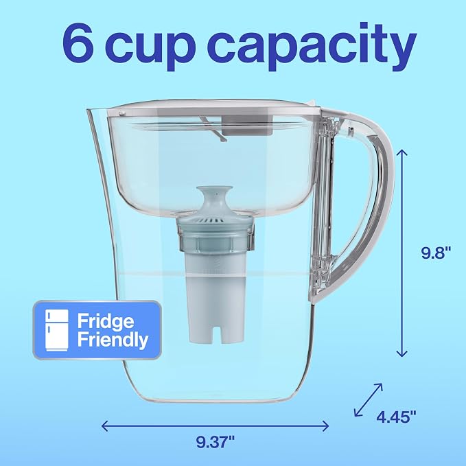 Brita Small 6 Cup Water Filter Pitcher, 1 BritaPlus Filter, Stone Blue - Image 11