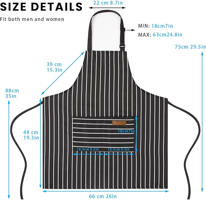 BeLuyi 2 Pack Adjustable Bib Apron - Image 3