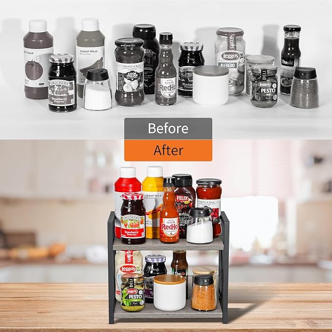 Giikin Countertop Shelf Organizer, 2 Tier Kitchen Spice Rack - Image 8