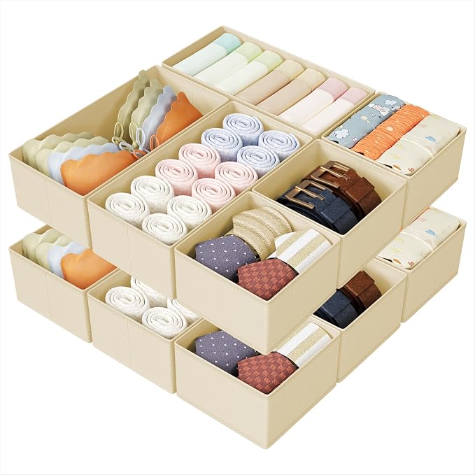 DIMJ Drawer Organizers Clothes, Fabric Closet Organizers and Storage, Shallow by DiMJ