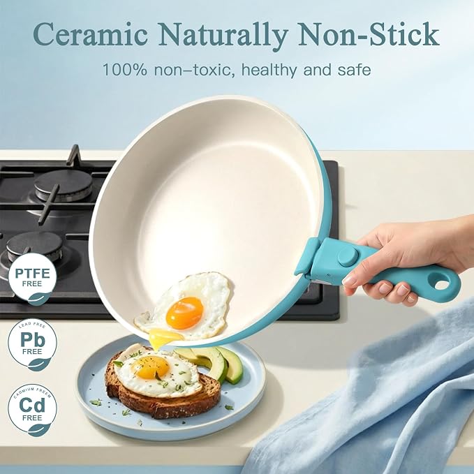 GIPP 5pcs Pots and Pans Set Non Stick, Nonstick Cookware Set Detachable Handle - Image 4