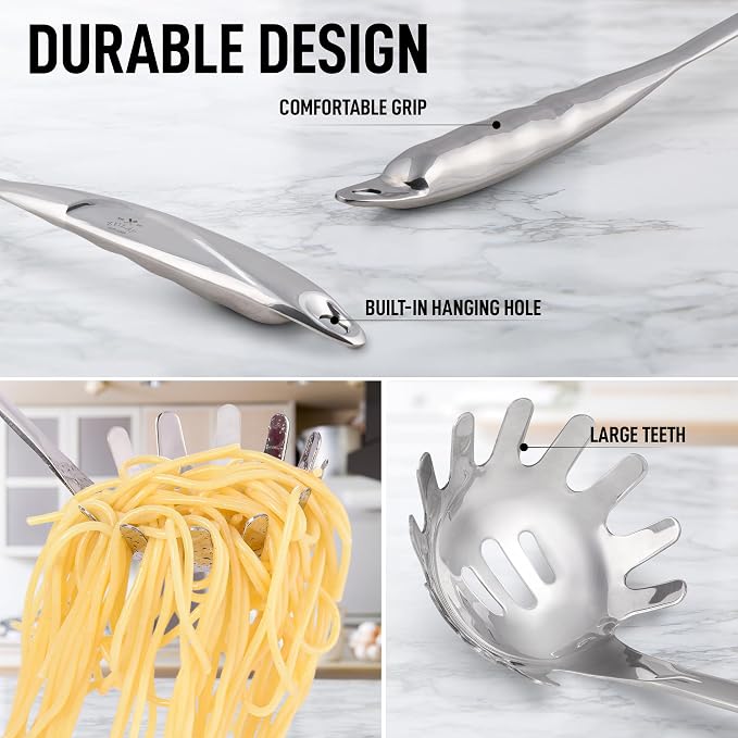 Zulay Kitchen Stainless Steel Spaghetti Spoon - Image 6