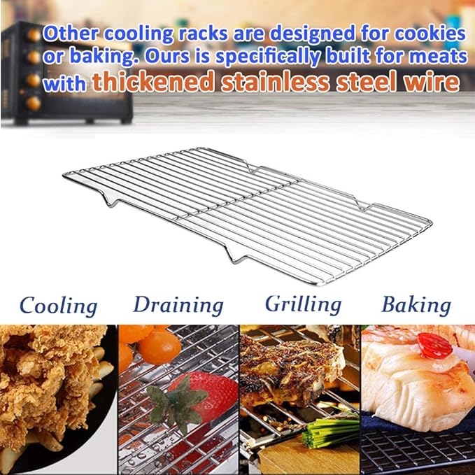 Heavy Duty Baking Rack 6.3"X10.1" Stainless Steel Cooling Rack Oven Safe Fits - Image 6