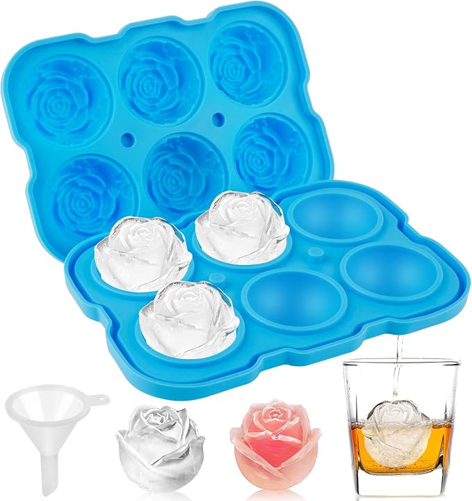 Ice Cube Tray, Mikiwon 2 inch Rose Ice Cube Trays by Mikiwon