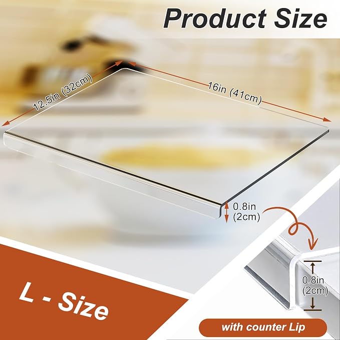 JJL Acrylic Cutting Board with Counter Lip, 16 x 12.5 Inches, and Vegetables - Image 5