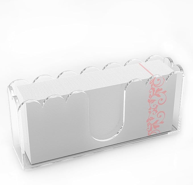 LUGUNU Clear Acrylic Napkin Holder – Scalloped Tray by LUGUNU