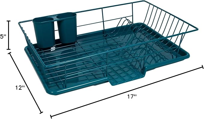 Sweet Home Collection Space-Saving 3-Piece Dish Drainer Rack Set: Efficient - Image 2