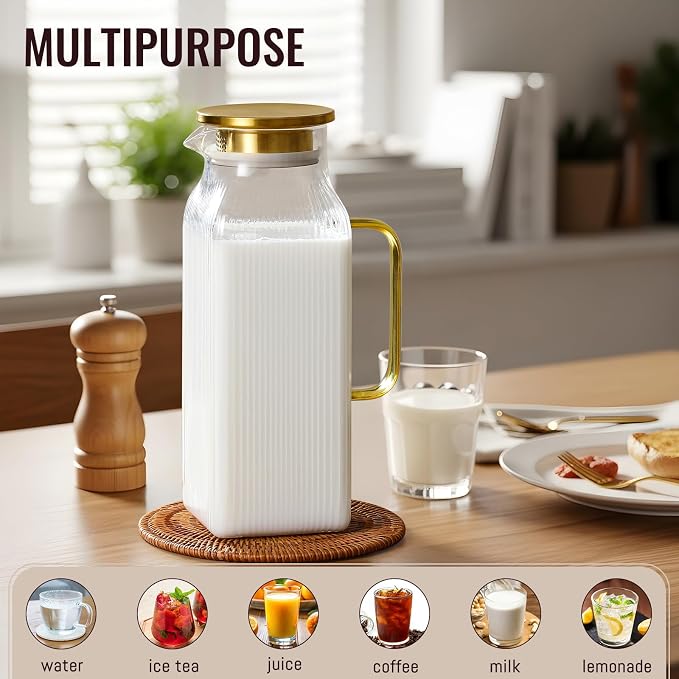 2 Liter/68 oz Square Glass Pitcher - Image 3
