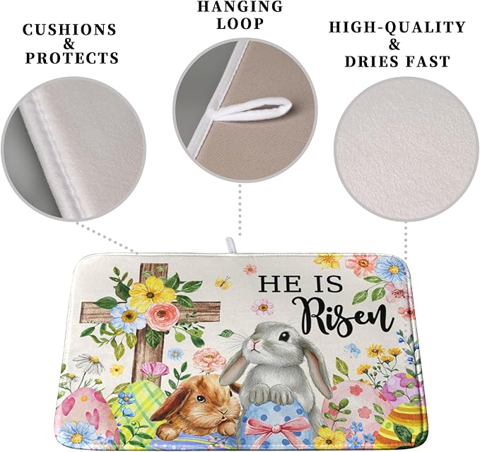 He is Risen Easter Dish Drying Mat - Image 3