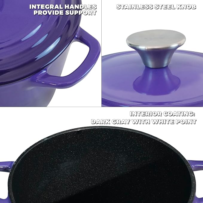 Flavehc Dutch Oven Pot with Lid 1.8 qt Cast Iron Dutch Oven - Image 2