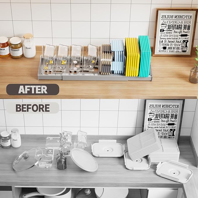 Magheo Expandable Food Storage Container Lid Organizers - Image 6