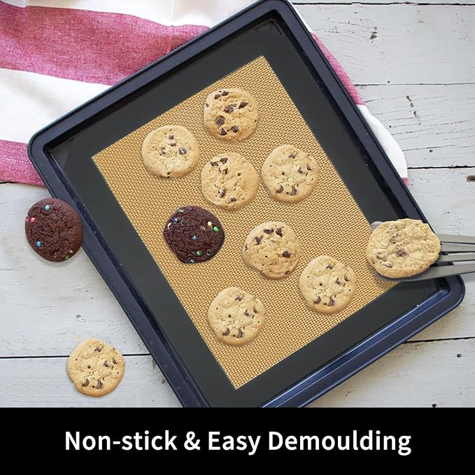 Small Silicone Baking Mats, 11-4/5x8-1/4 Inch Quarter Sheet Size, Non Stick - Image 3